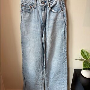 Levi's Light Blue Ribcage Wide Leg Denim